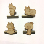 【クリップ四つセット】こうばこずわりのねこ、みかんかぶりねこ、せいざのねこ、といれねこ