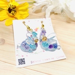 本物のお花を閉じ込めました♡ 可愛いクリアうさぎ ♡  紫&水色