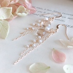 ＊再販＊【14kgf】シャンパンクォーツ×淡水パール＊ピアス