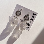 #220    𝙽𝚎𝚠♡    クリア　いちご　パール　シルバー　サークル　ピアス　イヤリング　🍓