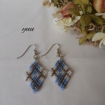 アーガイル柄ひし形ピアス