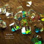 rainbow クリスタル ガラス キューブ 6mm 10個入