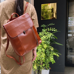 レザー3wayリュック☆便利な表面も裏面もファスナー付き☆通勤、通学☆キャメル色