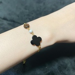 天然石×18金コーティングのブレスレット