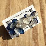 青白紫陽花ピアス