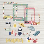 アルバムデコレーション素材　 summer ブルー