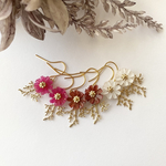 一輪の秋桜（コスモス）ピアス（イヤリング）
