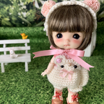 シロクマさんロンパース＊stodoll用（5インチぐらい）＊ピンク