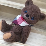 ハンドメイドテディベア風モコモコチョコ色なクマ🧸さんぬいぐるみ