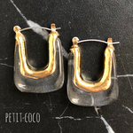 2個 デザイン フープ  ピアス クリア