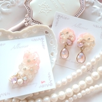 maiさま専用♡❁キラキラPinkとお花のイヤーカフ&ピアス