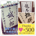 書道家が書く命名【色紙額・正統派】