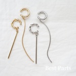 4pcs イヤーカフ アシンメトリー ゴールド×シルバー