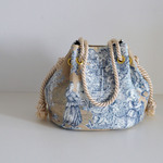 トワルドジュイ マリンバッグ ベージュネイビー(Toile de Jouy)