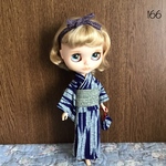 No.166 アイシードール　ネオブライス　りかちゃん浴衣　矢絣柄　綿