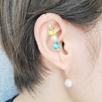 再販×4【人気沸騰中】ラップクローラーフックピアス デザインピアス イヤリング マグネット イヤーカフ スワロフスキー
