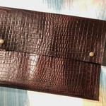本革クラッチバッグ クロコ型押し