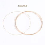 M8251  3包  ワイヤーネックレス 0.6×120mm ゴールド 3×（1パック/20連）