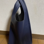 フェイクレザーエコバッグ　黒