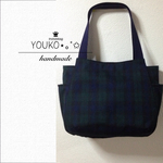 ブラックウォッチ＊チューリップ型トートバック