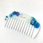 爽やかブルーフラワーのヘアコーム