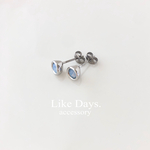 サークルひと粒ピアス アクアブルー