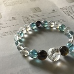 天然石パワーストーン ブレスレット　アイオライト、アクアオーラ、蓮水晶