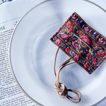 pony hook ribbon【navy × flower】