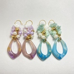 【satomi様専用】お花とパールのピアスパープル💜