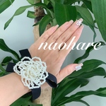 新作　数量限定　ヘアゴム　パールお花　リボン　ヘアゴム　ヘアアクセサリー　エレガント　お上品