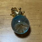 【蒼サマご予約分】お花に王冠の丸玉チャーム【ブルー】