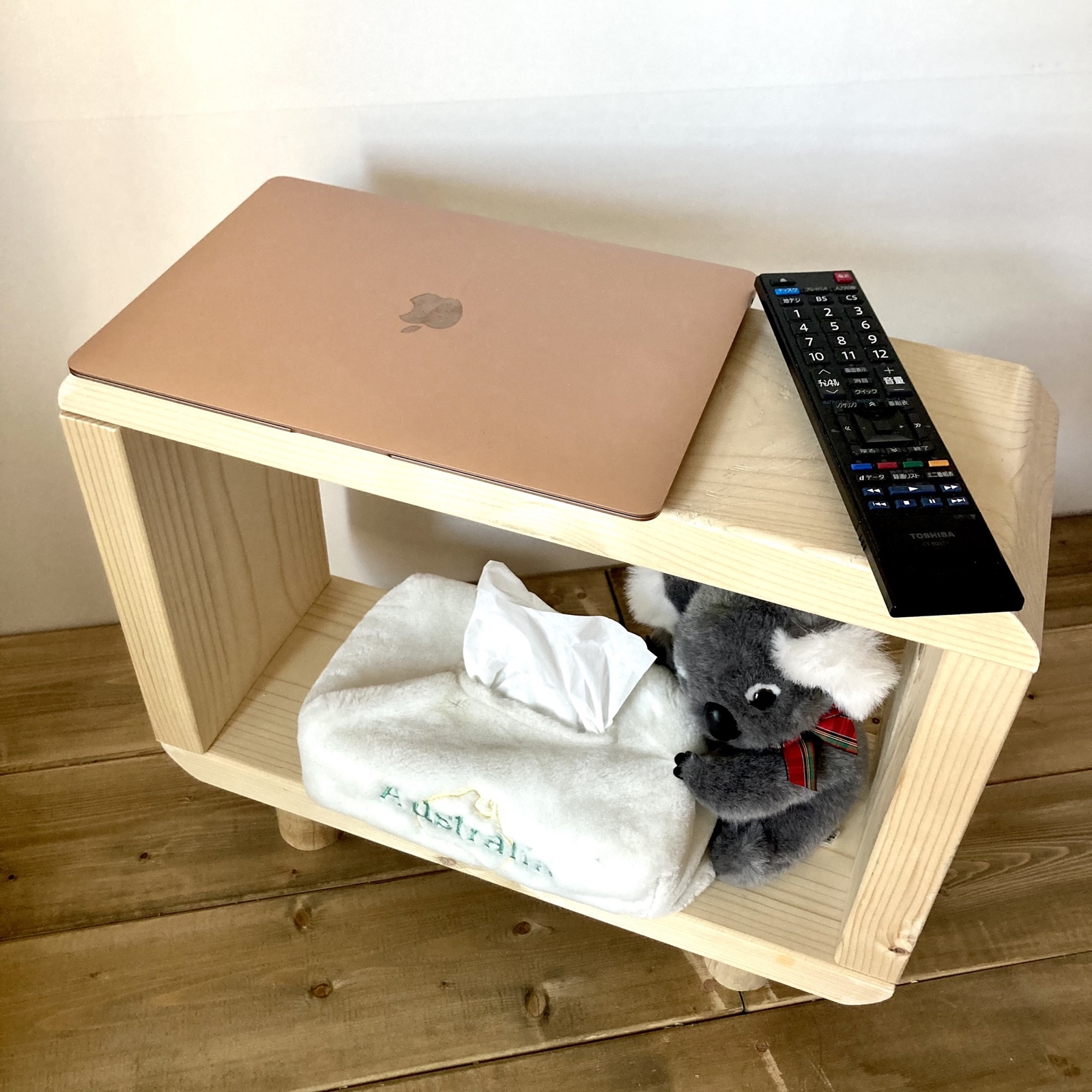 玄関ベンチ シェルフ 木製 レトロ かわいい ソファーサイドテーブル