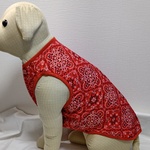 大型犬服赤バンダナ柄