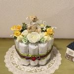 おむつケーキ　1段　男女兼用　出産祝い、誕生祝に 