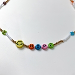 【COLORFUL】アルファベット入り ネックレス チョーカー ビーズアクセサリー【HOPE】