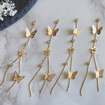 4pac✿︎蝶　花　ビジュー付　チェーン　ゴールド