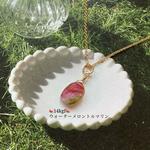 【超希少】🍉高品質ウォーターメロントルマリン（AAAランク）のネックレス🍉【14kgf】（小さい）