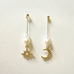 月と星のキラキラピアス