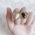 🖤大理石風ハートリング/ホワイト🖤