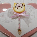 【6】ねこのステッキ風ロリポップクッキー／バッグチャームｏｒネックレス