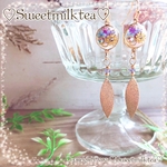 💜💙ご縁出品💙💜キラキラbeauty紫陽花ピアスorイヤリング