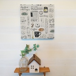 カフェ風朝ごはん(ホワイト)のファブリックパネル  30cm×30cm 