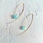 【k14gf】アイスキューブピアス -Aquamarine-