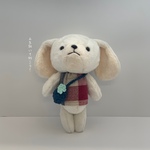 たれ耳のわんこ　ぬいぐるみ☆手足が動くよ☆【ボア生地：ホワイト・アイボリー】