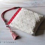 mino・・・様ご注文品　ミニ薔薇レース+リネンの口金ミニバッグ＊ポーチ