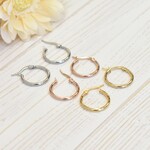 【再販！人気のフープピアス990円】金属アレルギーの方に★医療用サージカルステンレス　フープピアスピアス 20mm【1セット価格】