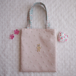 お散歩バッグ🎀　リバティ　スリーピングローズ × お花の刺繍　ミニトート 