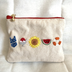 夏を詰め込んだ刺繍ポーチ