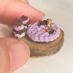 ドールハウス☆ミニチュア☆子リスのブルーベリークリームタルト☆
