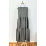 ティアードワンピース　ギャザーワンピース　リネン100% 16色から選べる⑨〜⑯